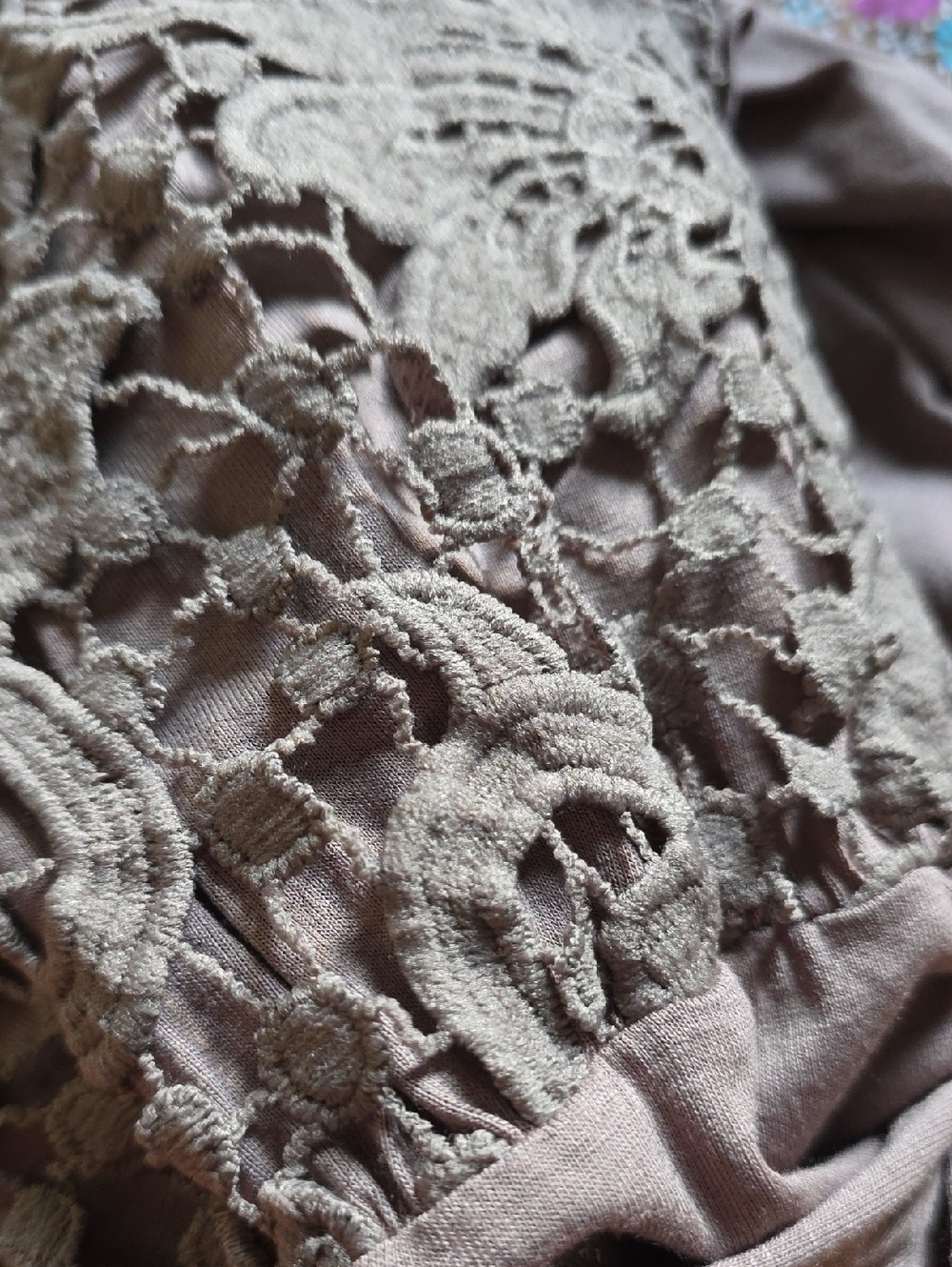 ODDY Lace-Hem Cami Slip Dress - Taupe - Picture 4 of 4